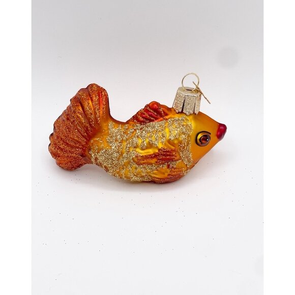 Old World Christmas Hand Blow Graceful Gold Fish Ornament Holiday Tree Decor - Picture 2 of 7